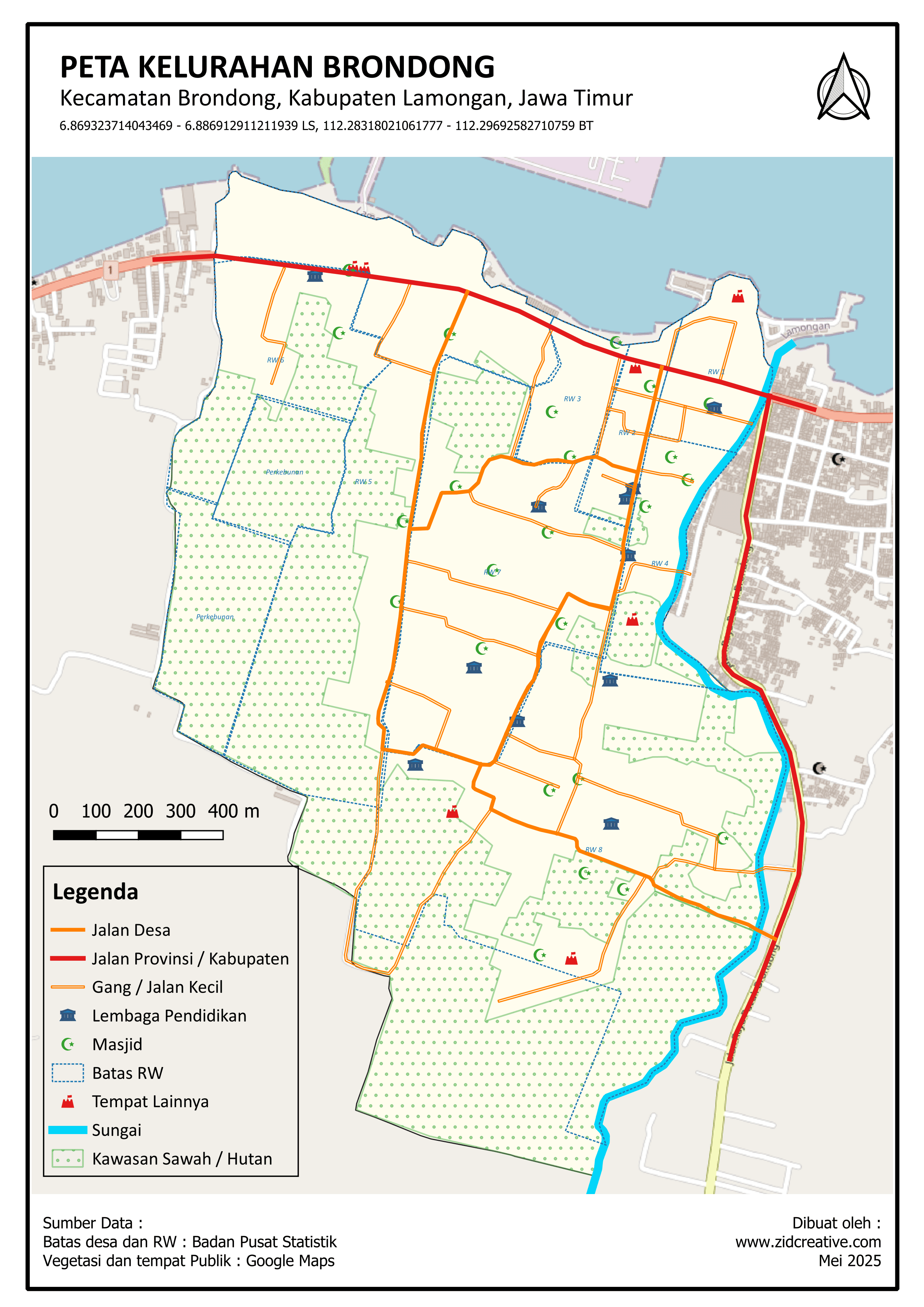 Visualisasi Peta Kelurahan Brondong: Langkah Awal Menuju Perencanaan Wilayah Cerdas